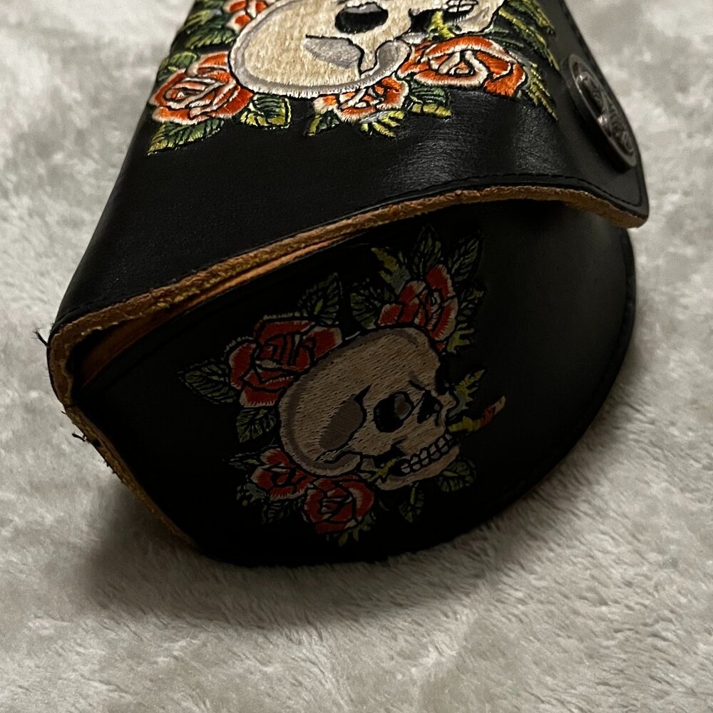 RARE/ED HARDY TATTOO Sunglasses Black Skull & Roses EHS001 Crystals W/Case - Picture 8 of 16